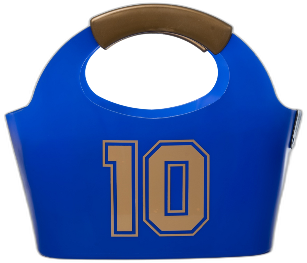 Frapera Gripcooler azul con el número 10 dorado — edición Argentina