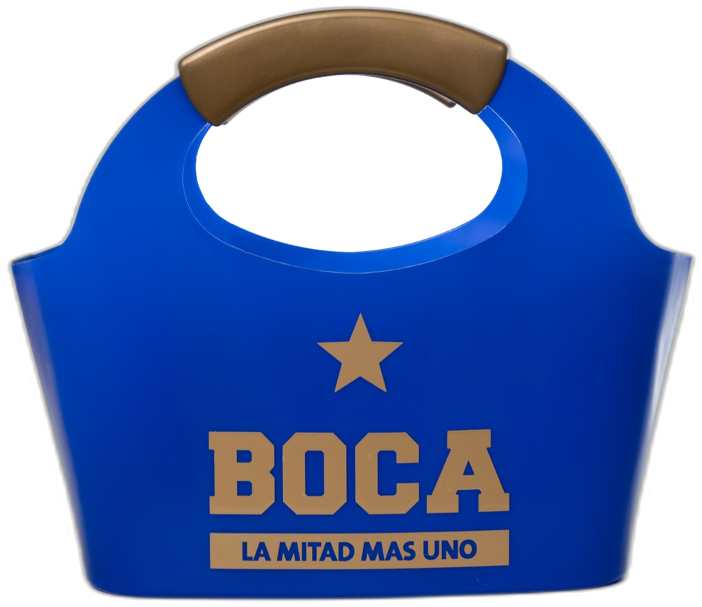 Frapera Gripcooler azul con estrella dorada y BOCA la mitad más uno