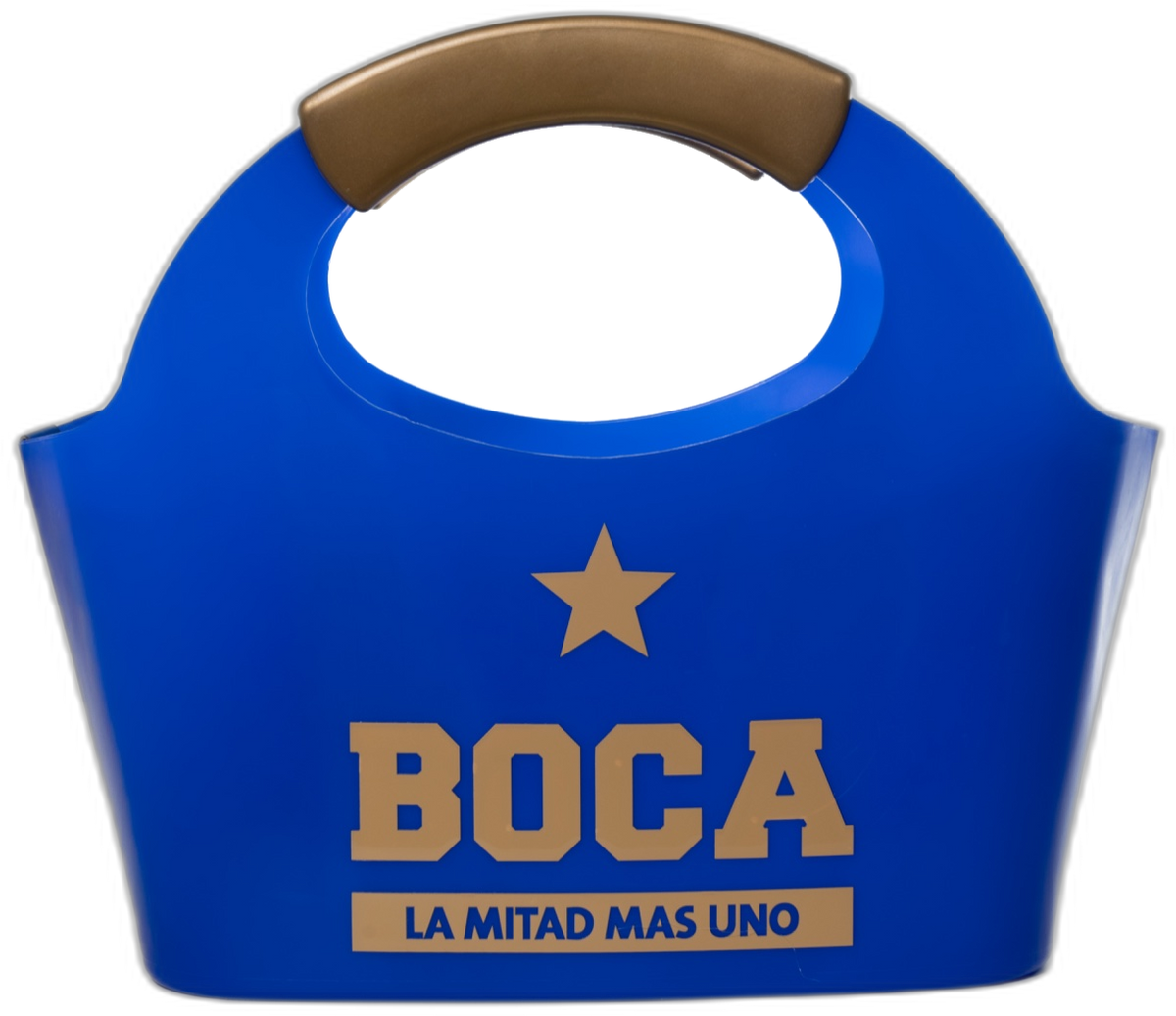 Frapera Gripcooler azul con estrella dorada y BOCA la mitad más uno